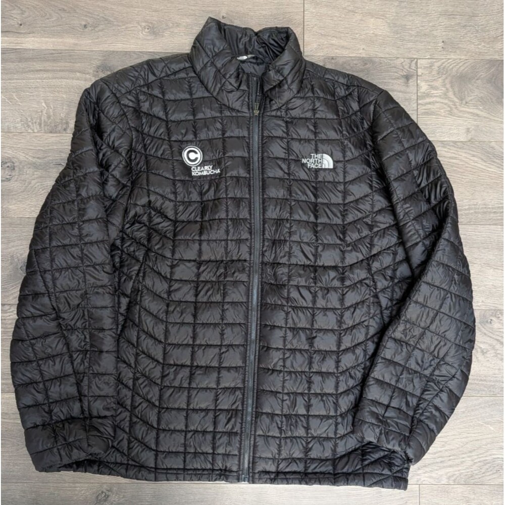 North Face Thermoball Eco Puffer Jacket Mens Sz XXL Black Full Zip Quilted Print